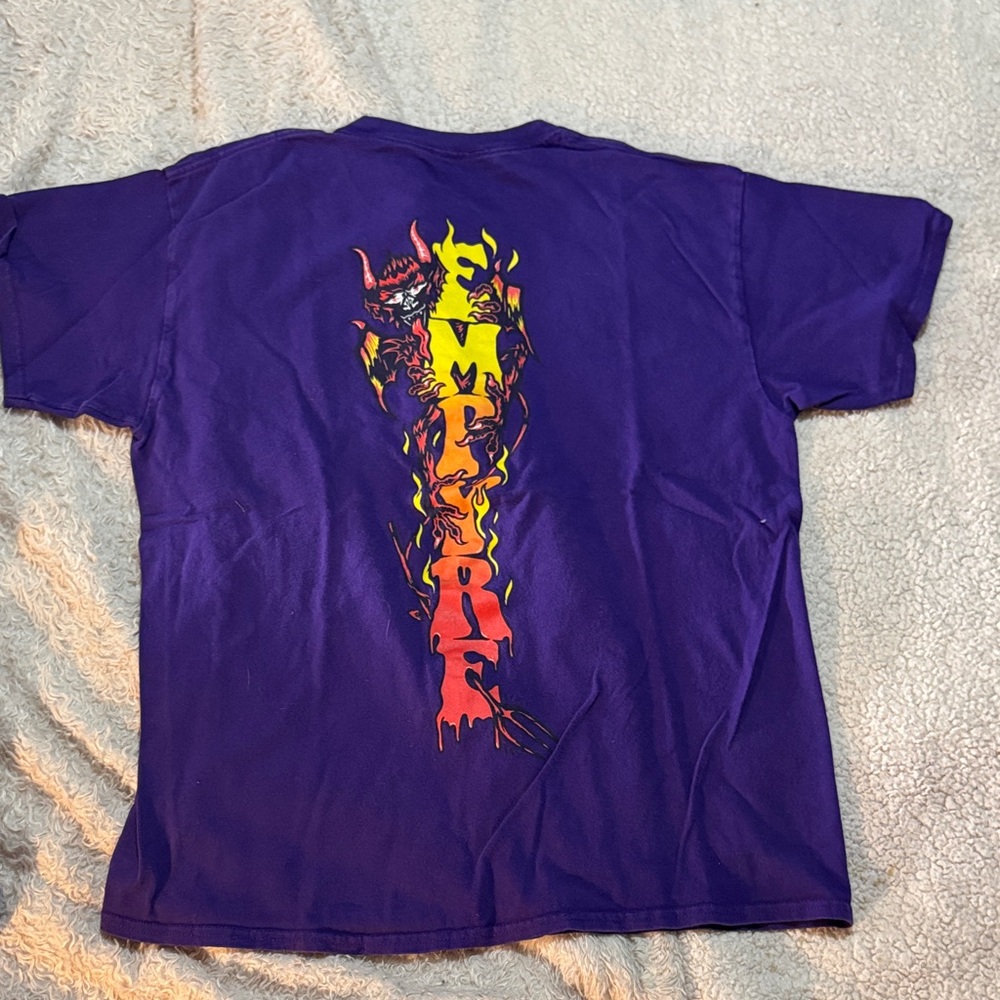Empyre Purple Tee with Vertical Flame Accent
